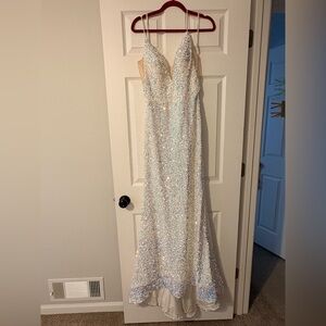 Angela & Alison Elegant White Pageant/wedding/formal/prom Gown